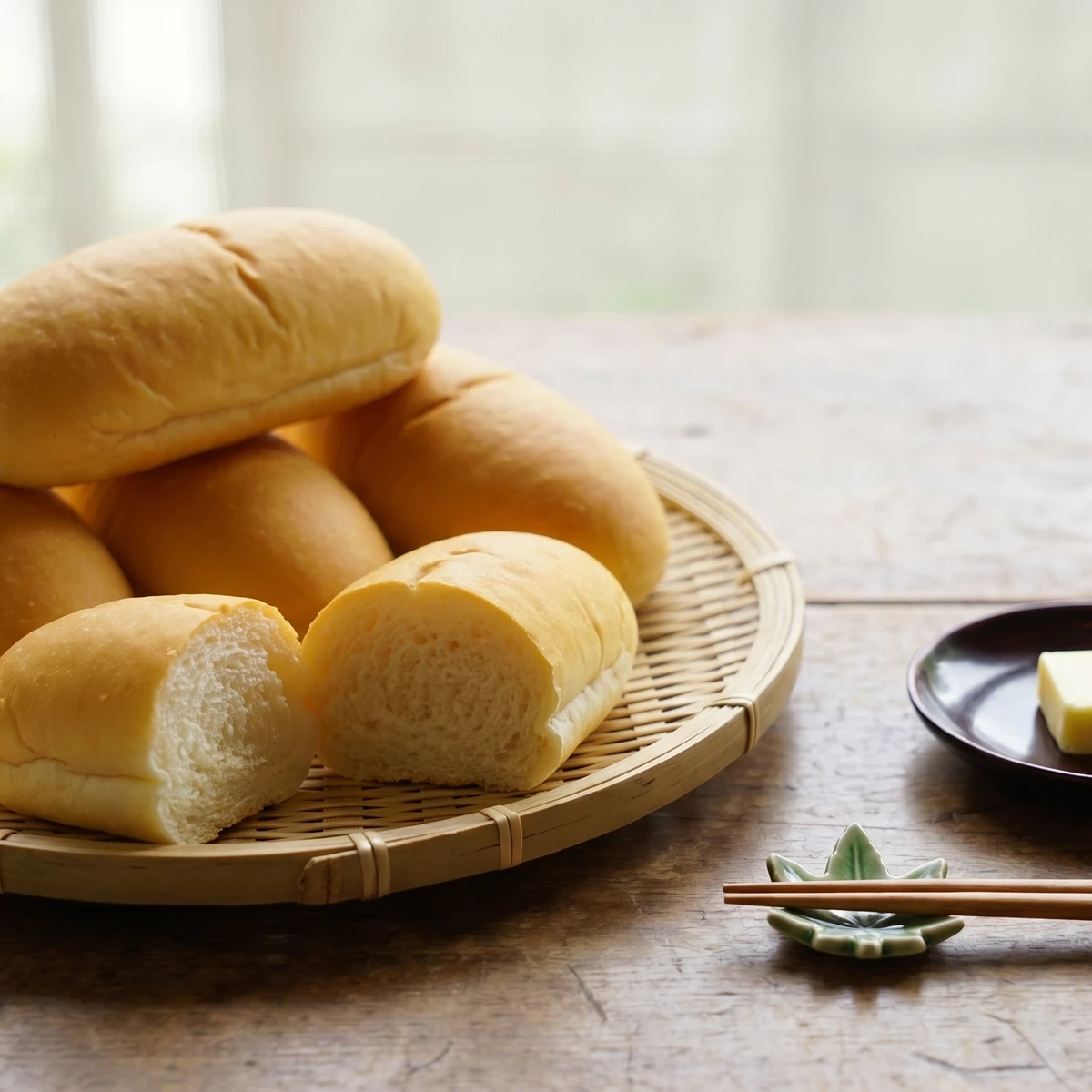 Koppe-pan (コッペパン, oblong school-lunch roll)