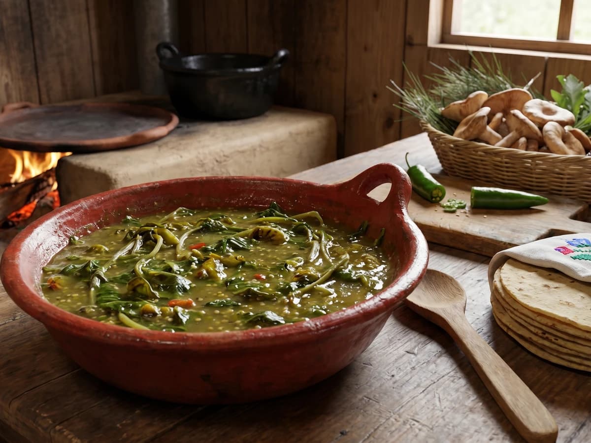 Verdolagas en Salsa Verde P'urhépecha - Chef Lupita