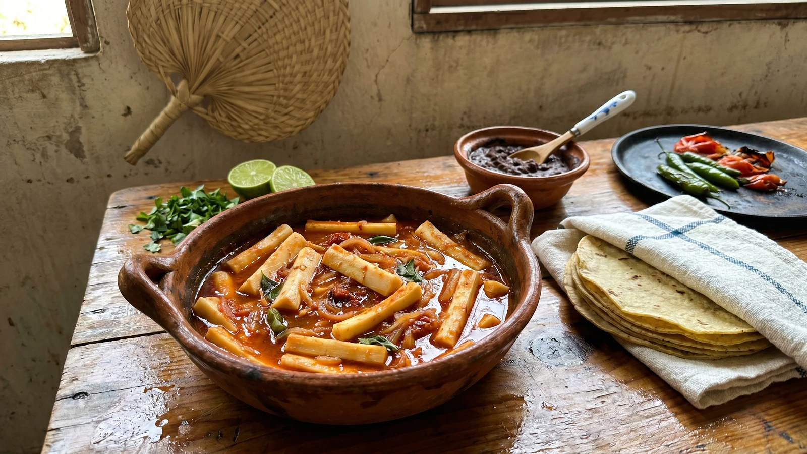 Huasteca Palm Hearts in Red Salsa (Palmito Guisado)