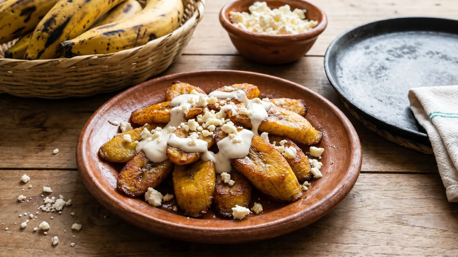 Plátanos Fritos con Crema Veracruzanos