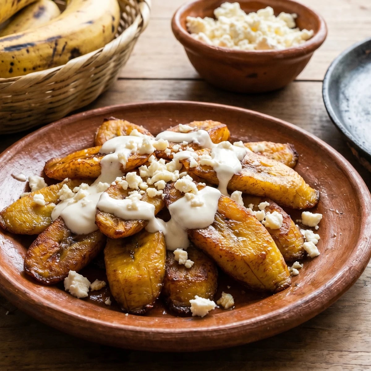 Plátanos Fritos con Crema Veracruzanos