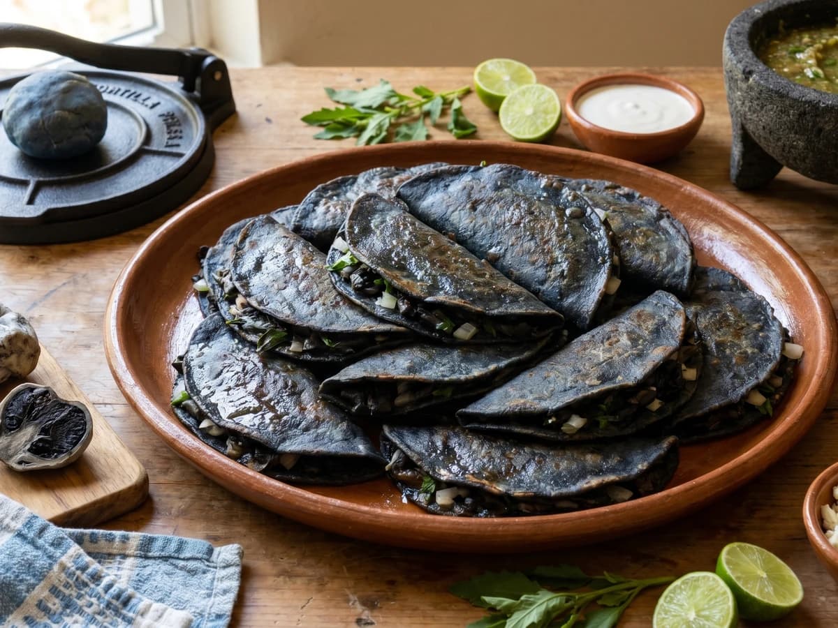 Quesadillas de Huitlacoche con Epazote - Chef Lupita