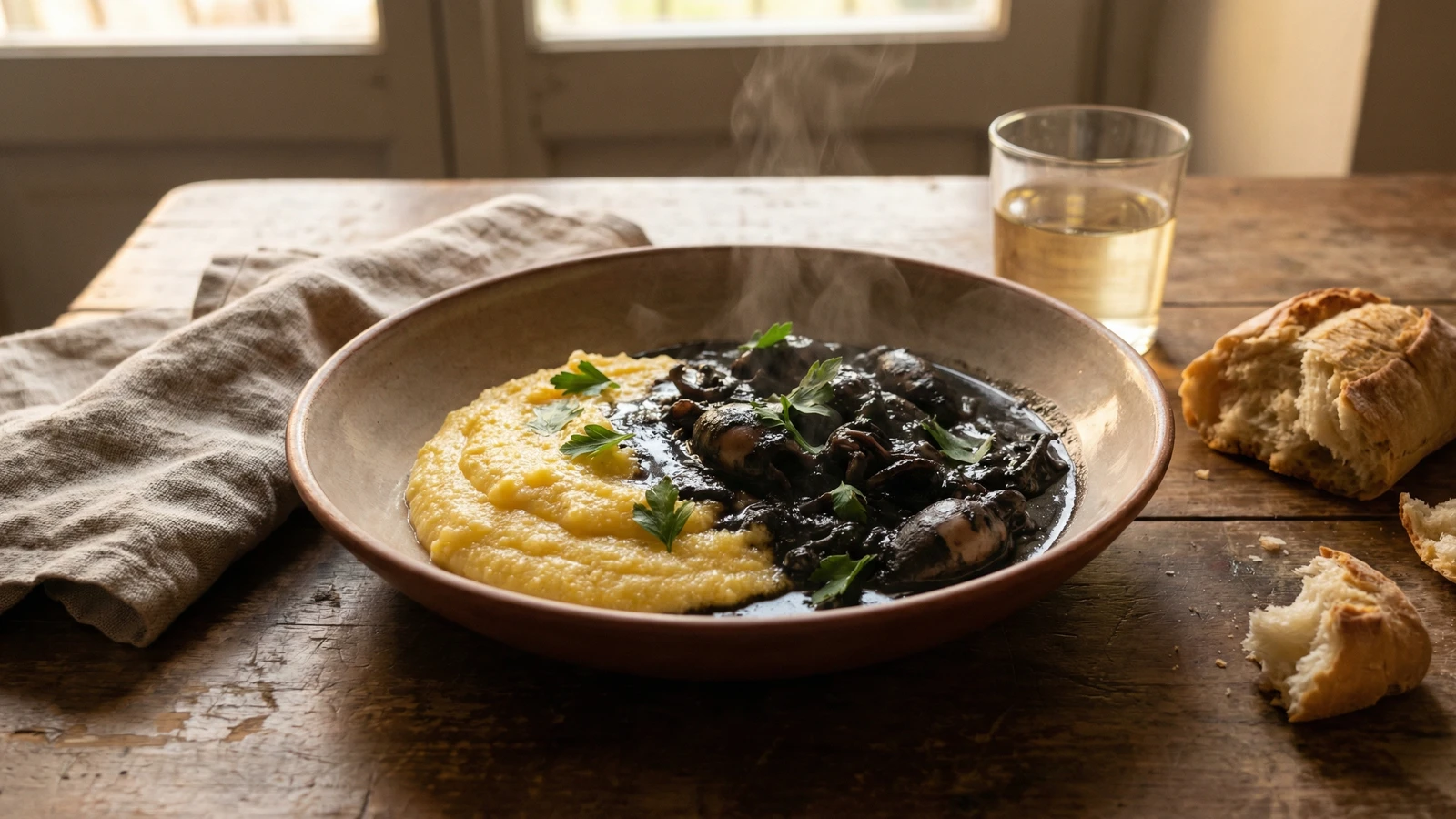 Seppie in Nero con Polenta