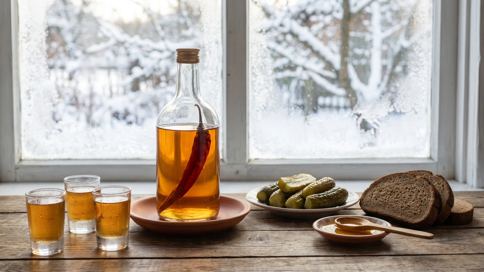 Pertsivka (перцівка, pepper horilka)