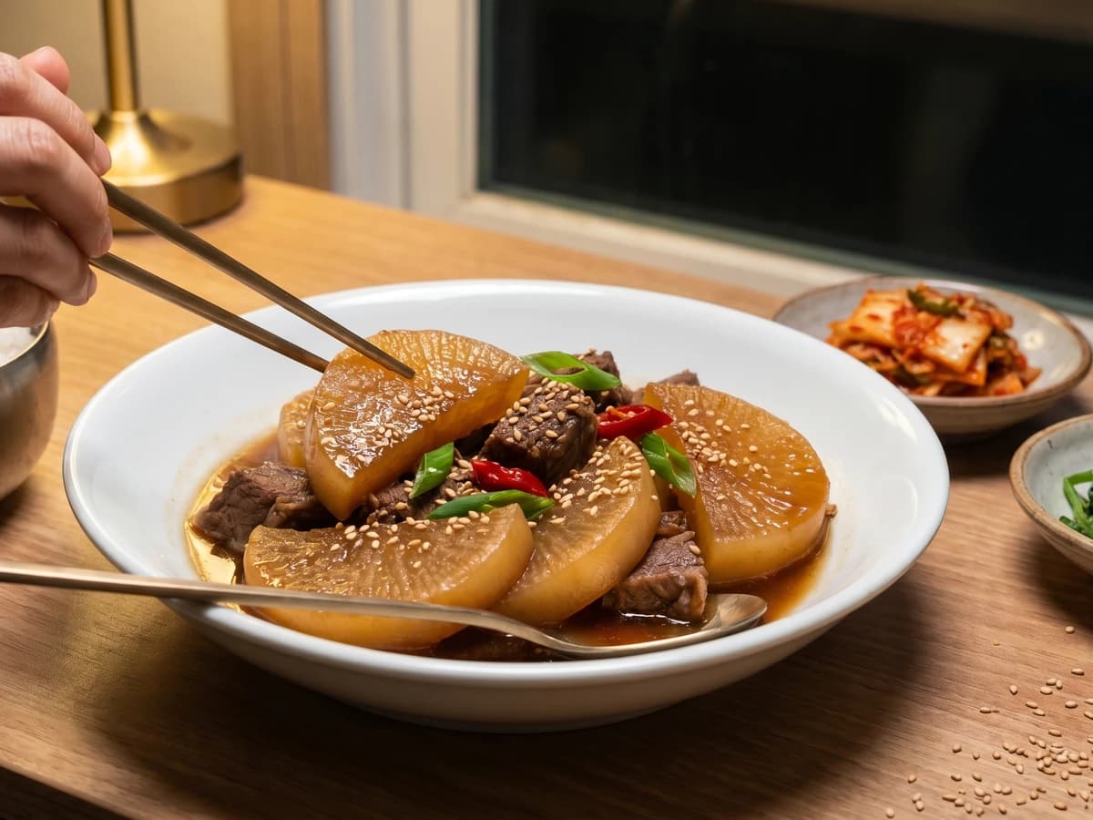 Sogogi-mu-jorim (Beef and Radish Soy Braise) - Chef Jeong-sun