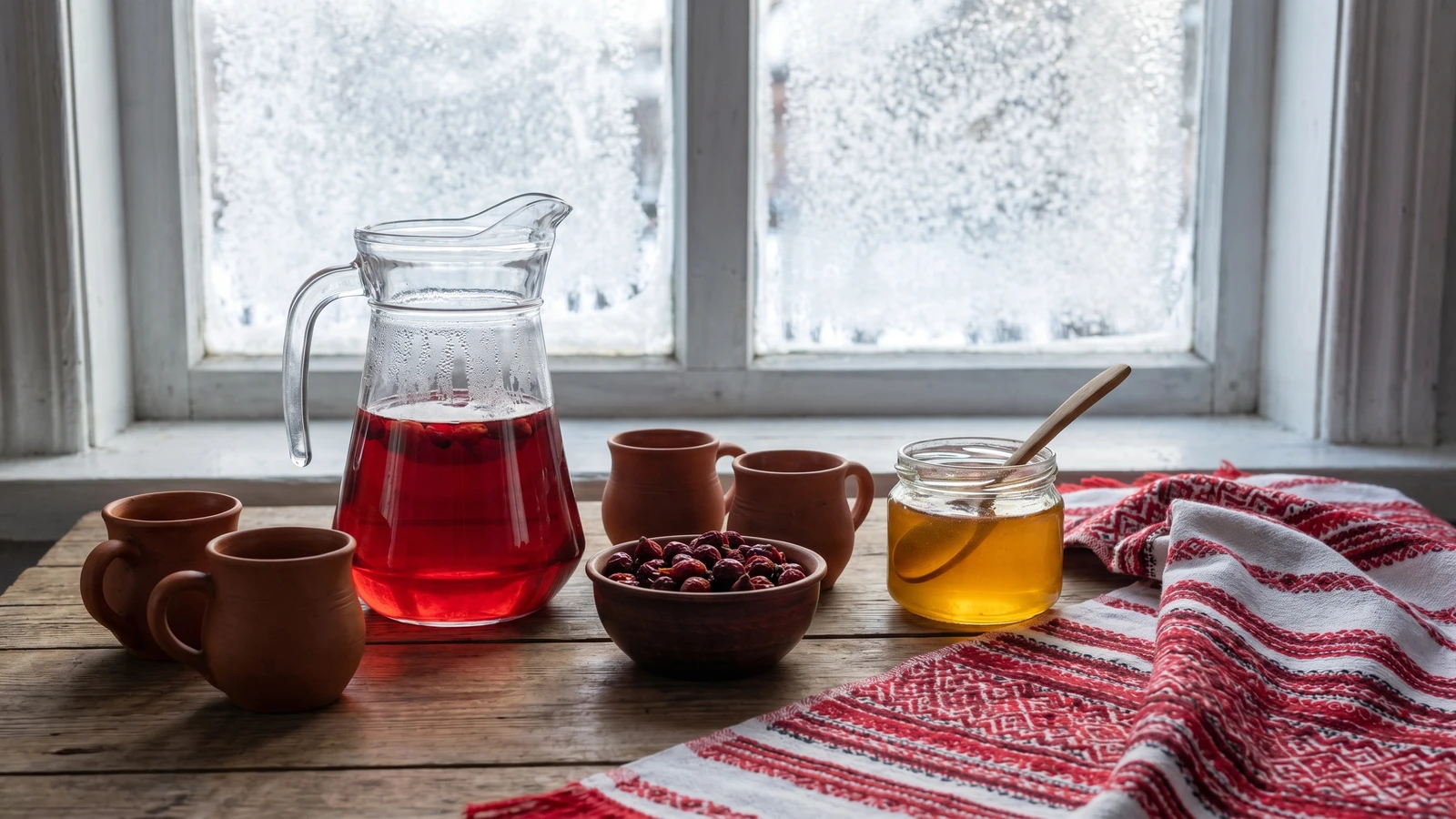 Uzvar z Shypshyny (узвар з шипшини, rosehip infusion)