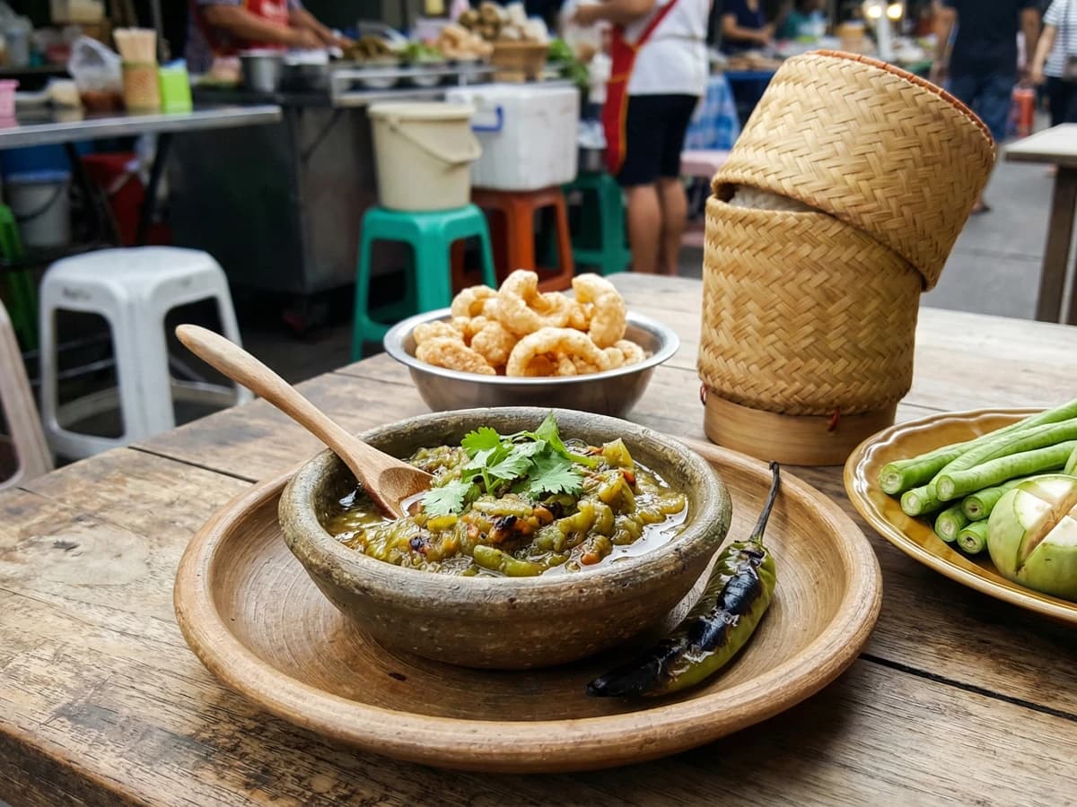 Roasted Green Chili Dip (Nam Prik Num) - Chef Fai
