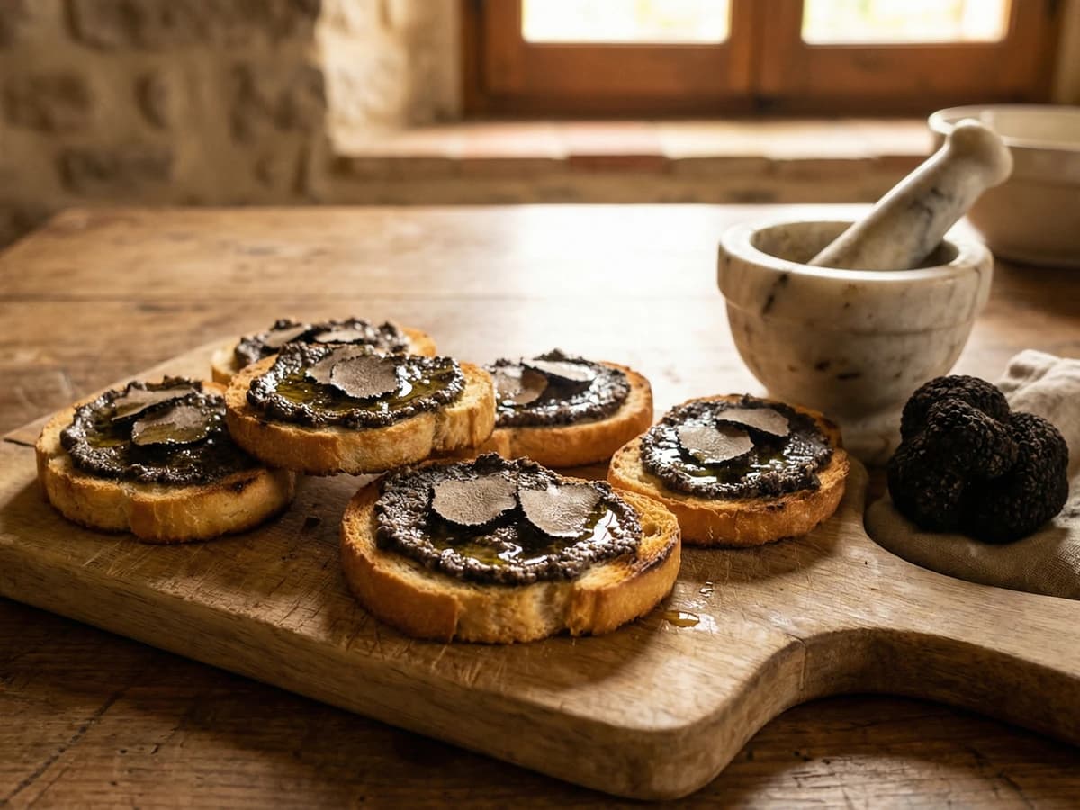 Crostini al Tartufo Nero di Norcia - Chef Graziella
