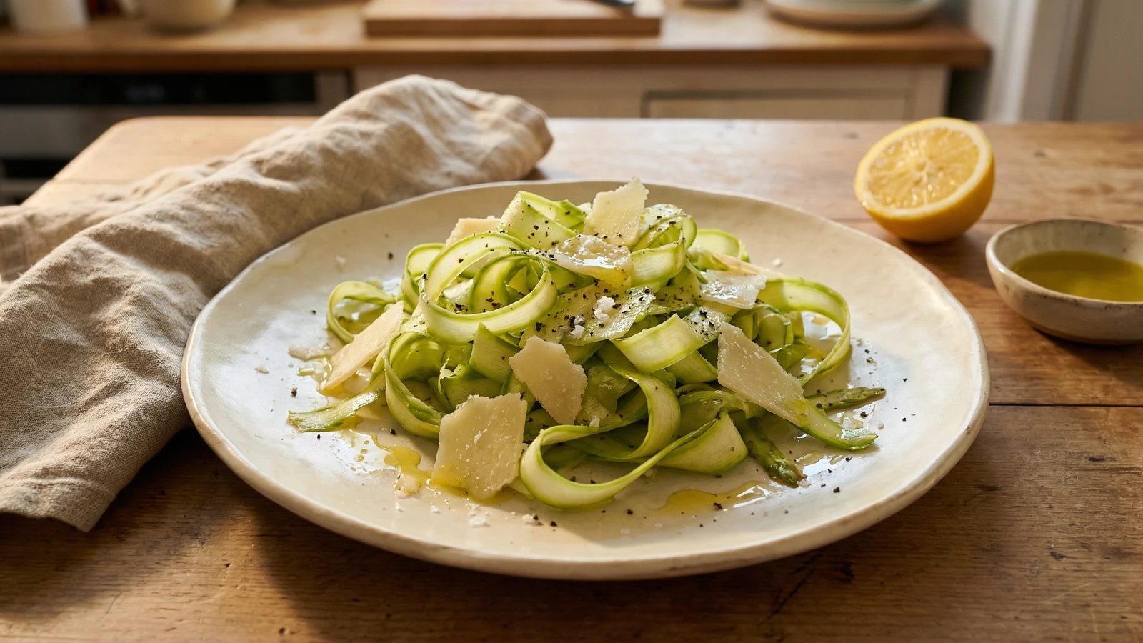 Shaved Asparagus with Parmesan and Lemon
