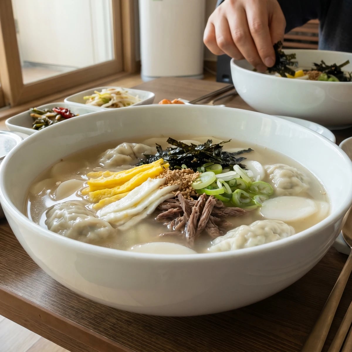 Tteok-manduguk (Rice Cake and Dumpling Soup)