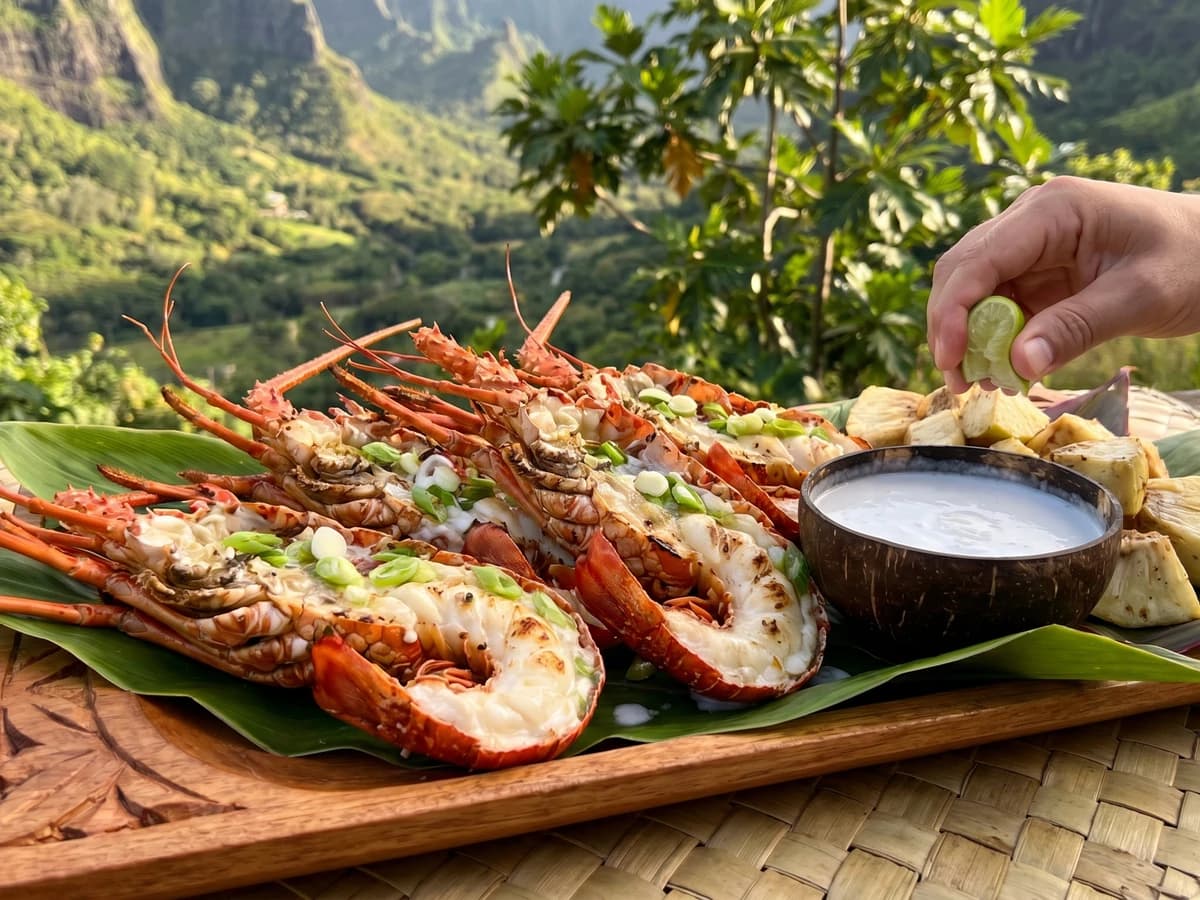 Uà Nunu Pataka Haaènana (Marquesan Grilled Spiny Lobster) - Chef Makoa