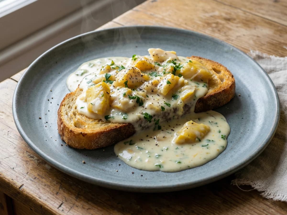 Creamed Smoked Haddock on Toast - Chef Thomas