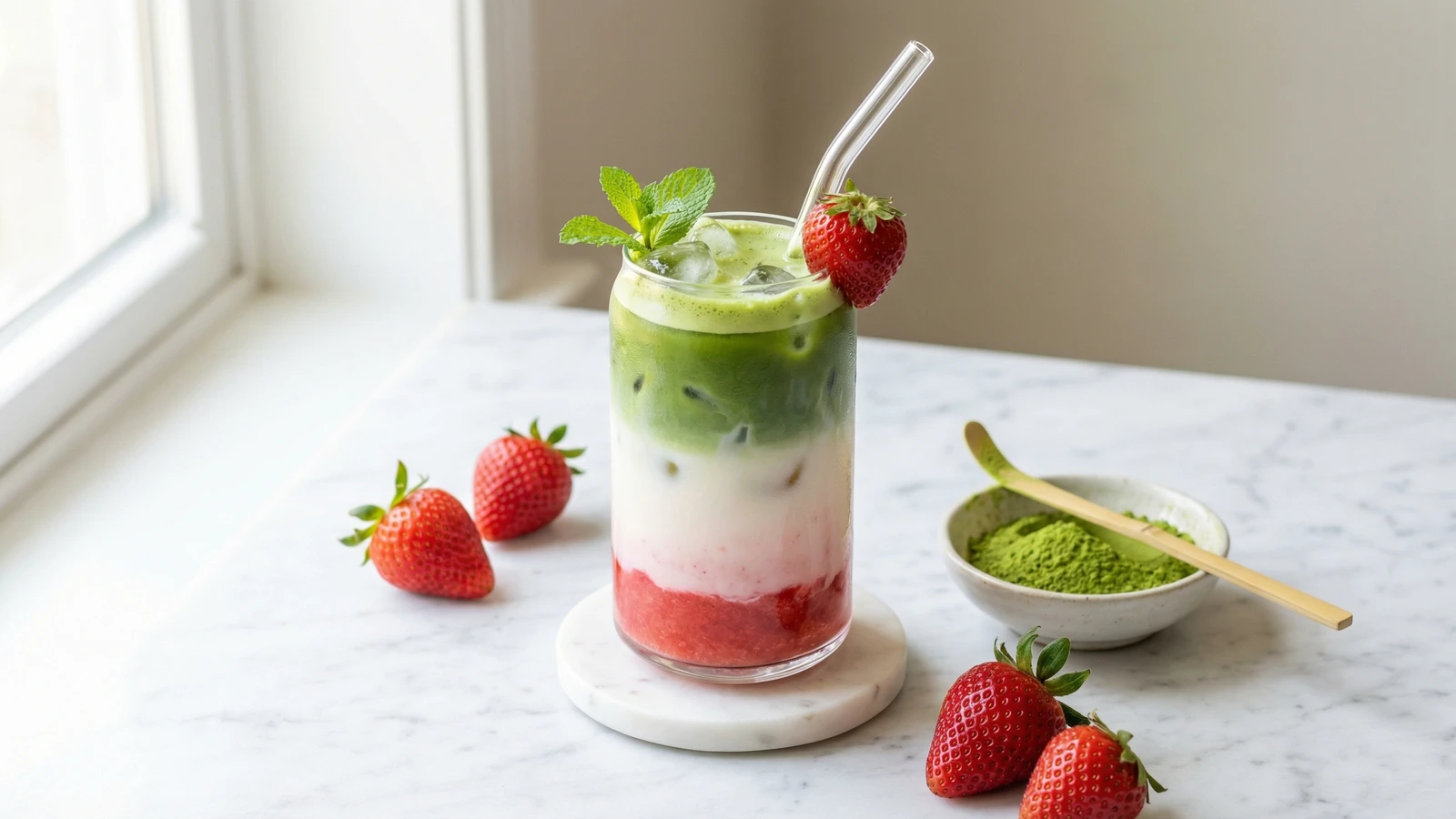 Strawberry Matcha Latte