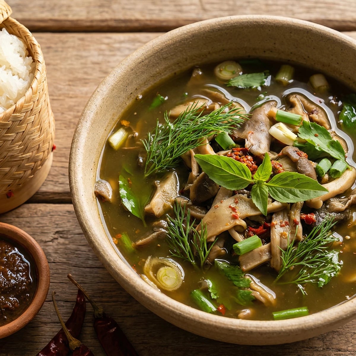 Isan Wild Mushroom Soup (Gaeng Het)