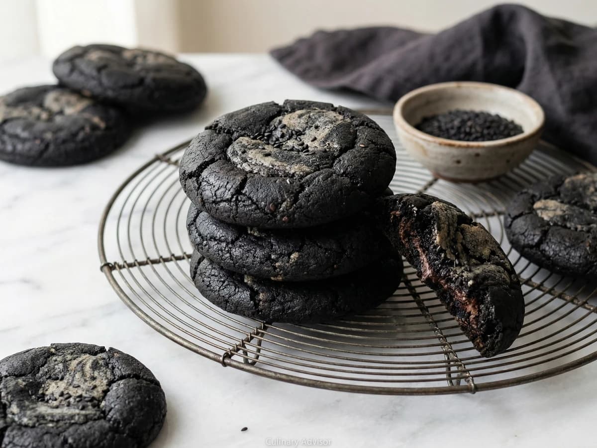Black Sesame Chocolate Cookies - Chef Dean