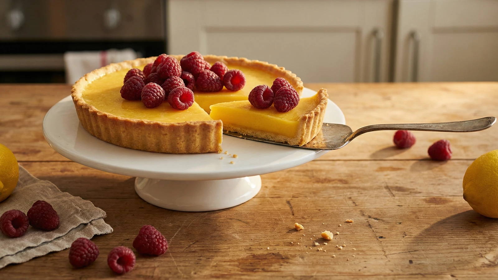 Lemon Curd Tart with Fresh Raspberries