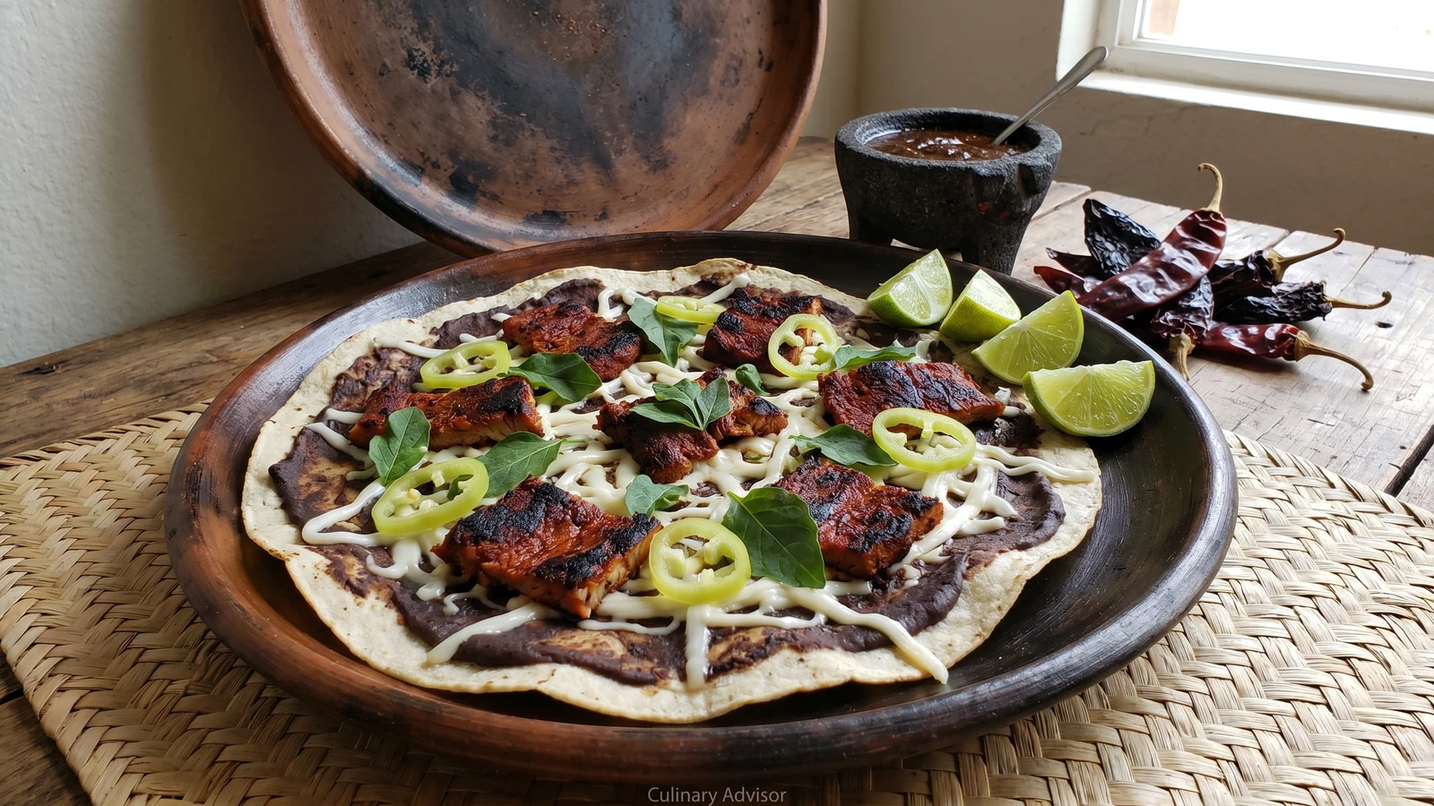 Tlayuda con Cecina Enchilada