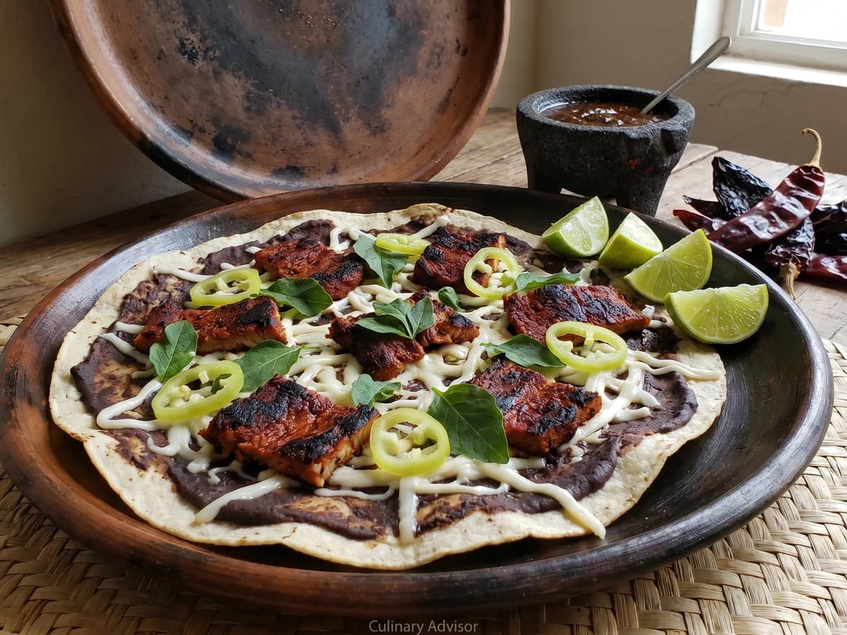 Tlayuda con Cecina Enchilada - Chef Lupita