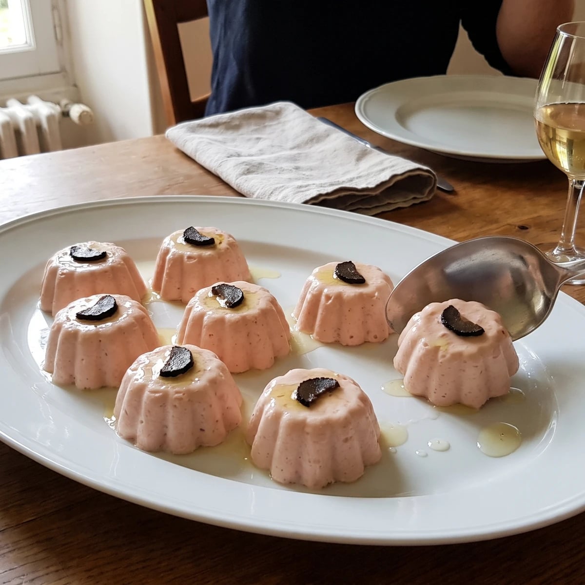 Treatment and Poaching of Ham Mousselines