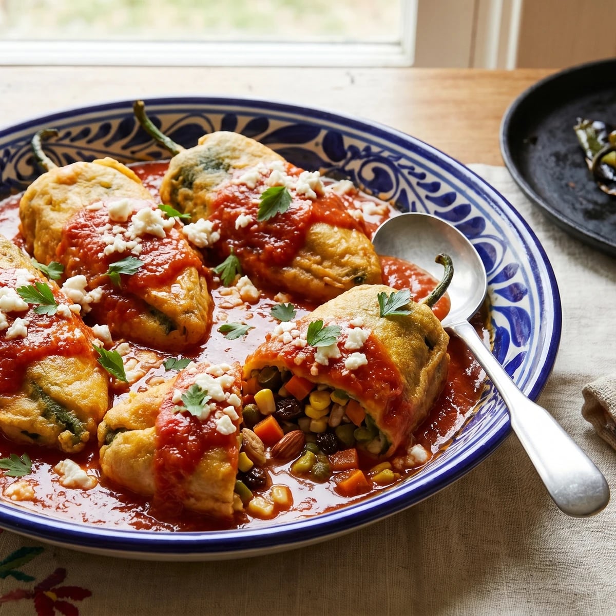 Chiles Rellenos de Picadillo Vegetariano de Vigilia