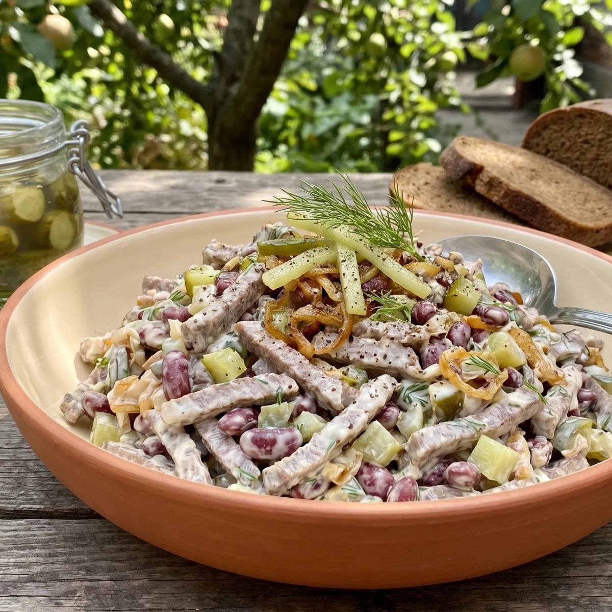Cholovichyi Salat (чоловічий салат, men's beef salad)