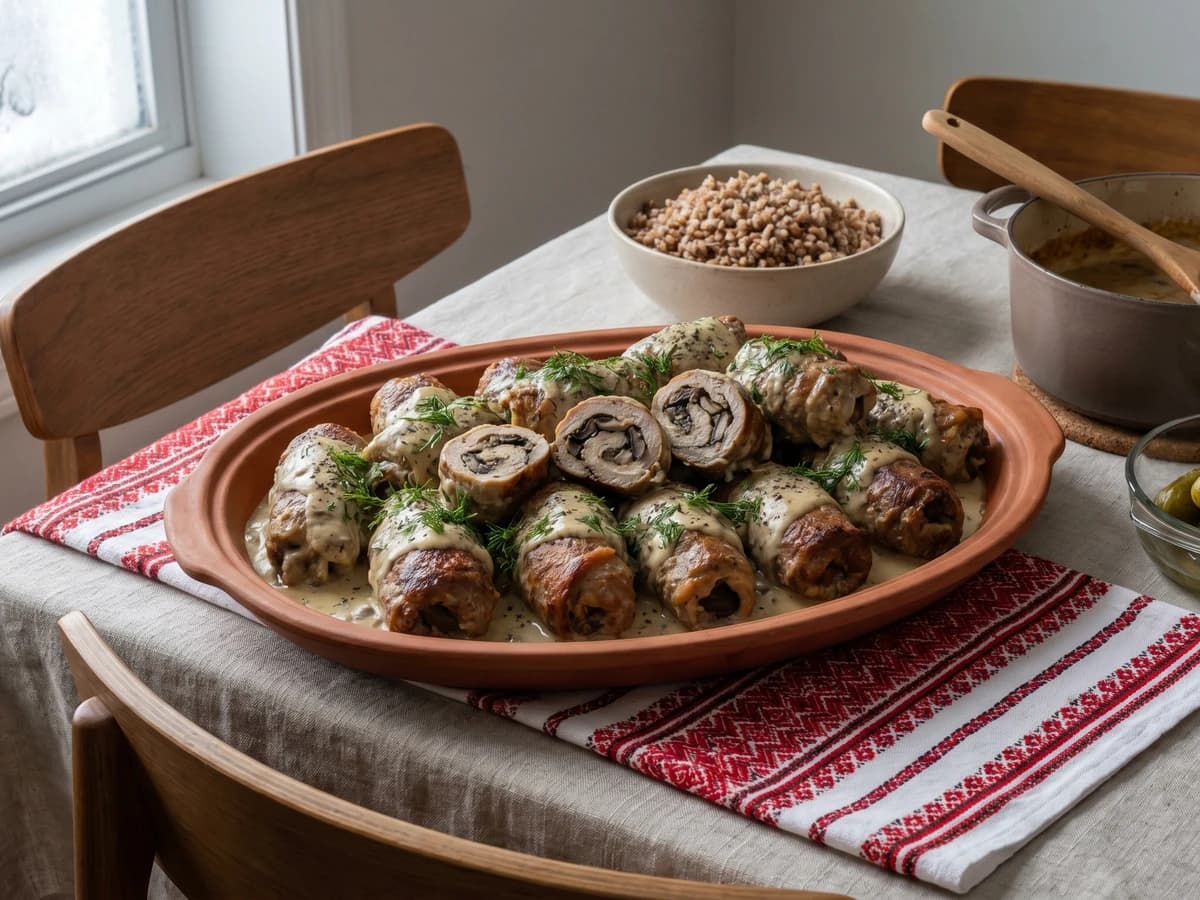 Kruchenyky (крученики, stuffed meat rolls) - Chef Lesia