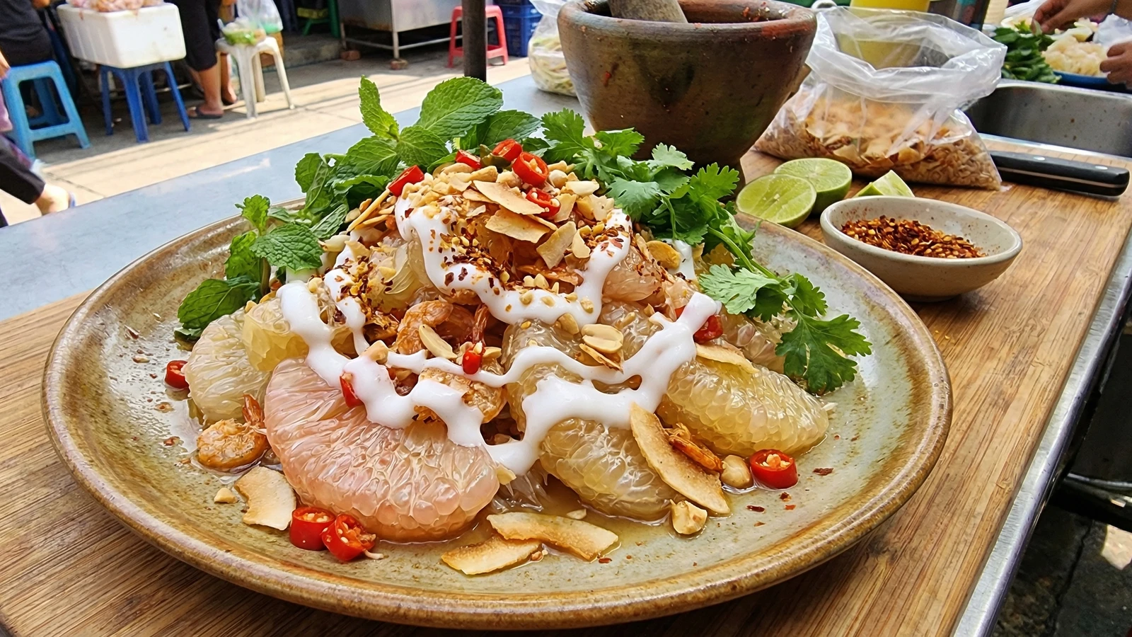 Pomelo Salad (Yam Som Oh)