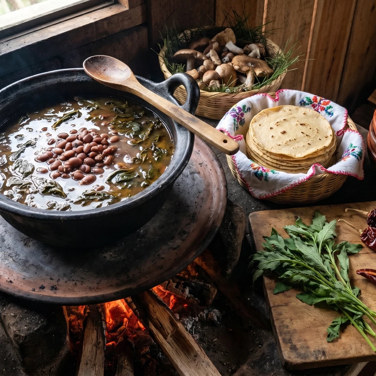 Frijoles P'urhépechas de Olla con Epazote