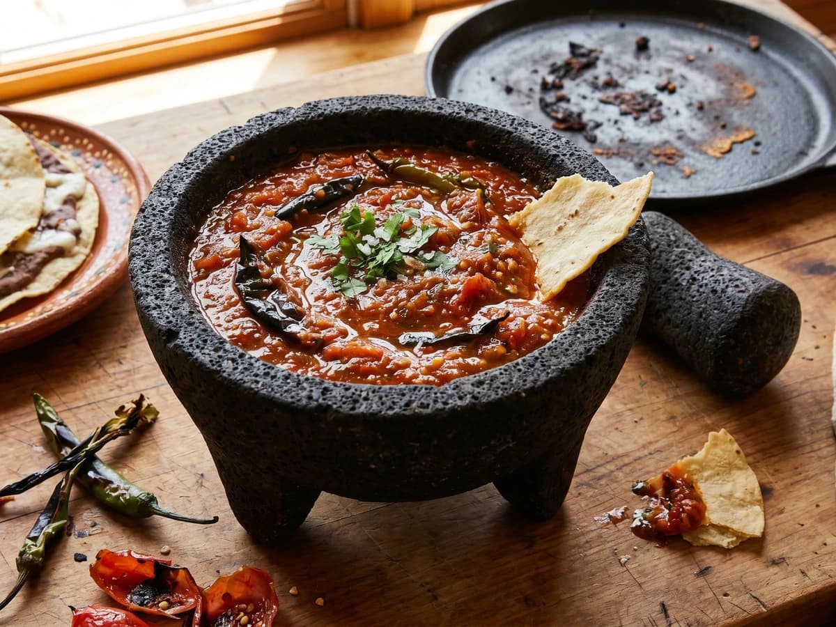 Salsa Molcajeteada para Tlayudas - Chef Lupita