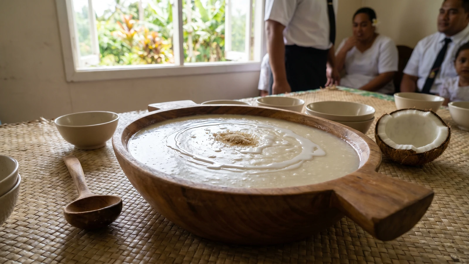 Heu Heu (Tongan Flour and Coconut Porridge)