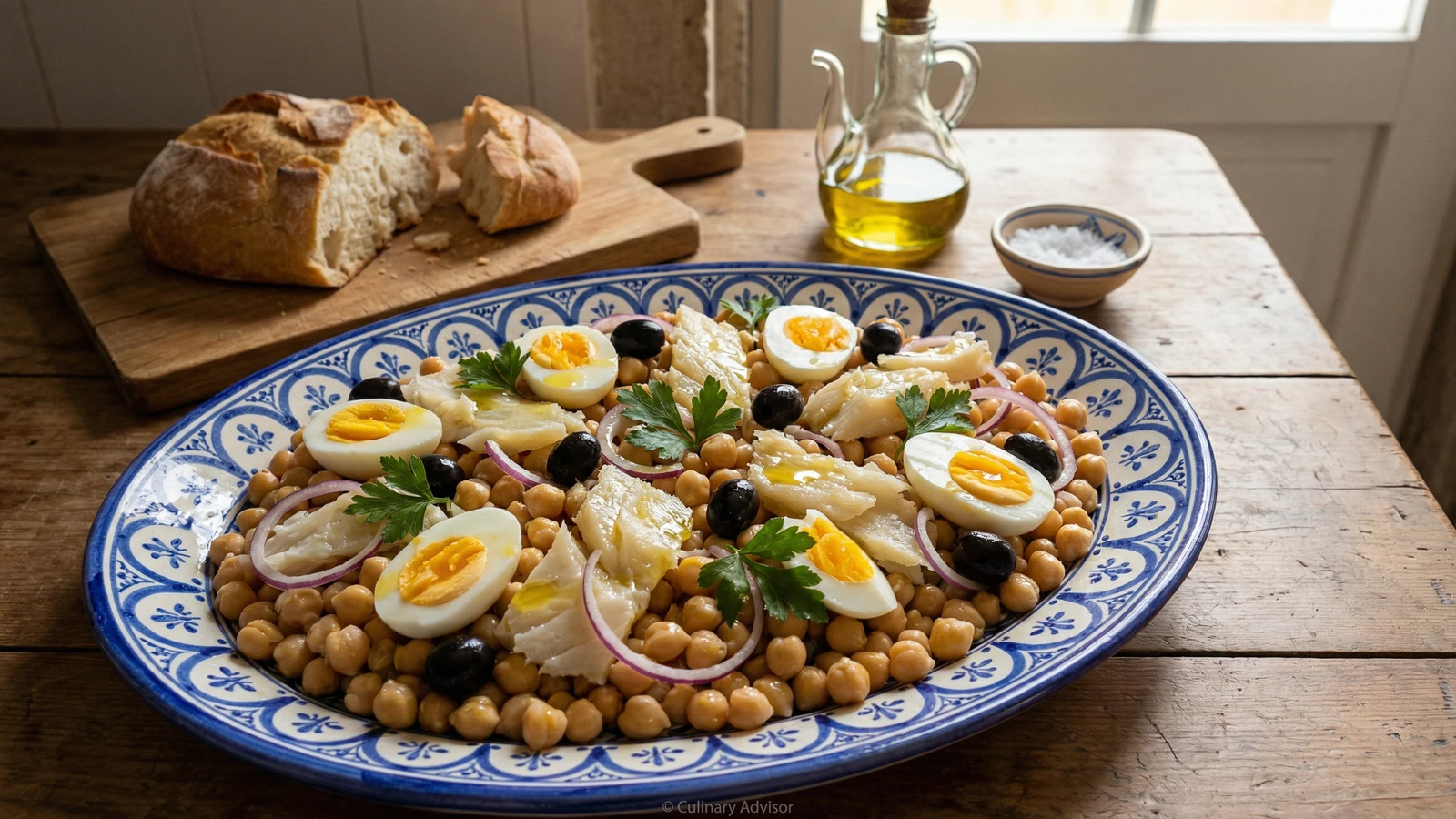 Salada de Grão com Bacalhau