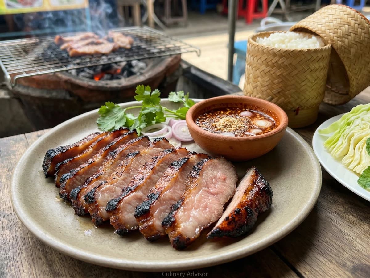 Grilled Pork Neck (Kor Moo Yang คอหมูย่าง) - Chef Fai