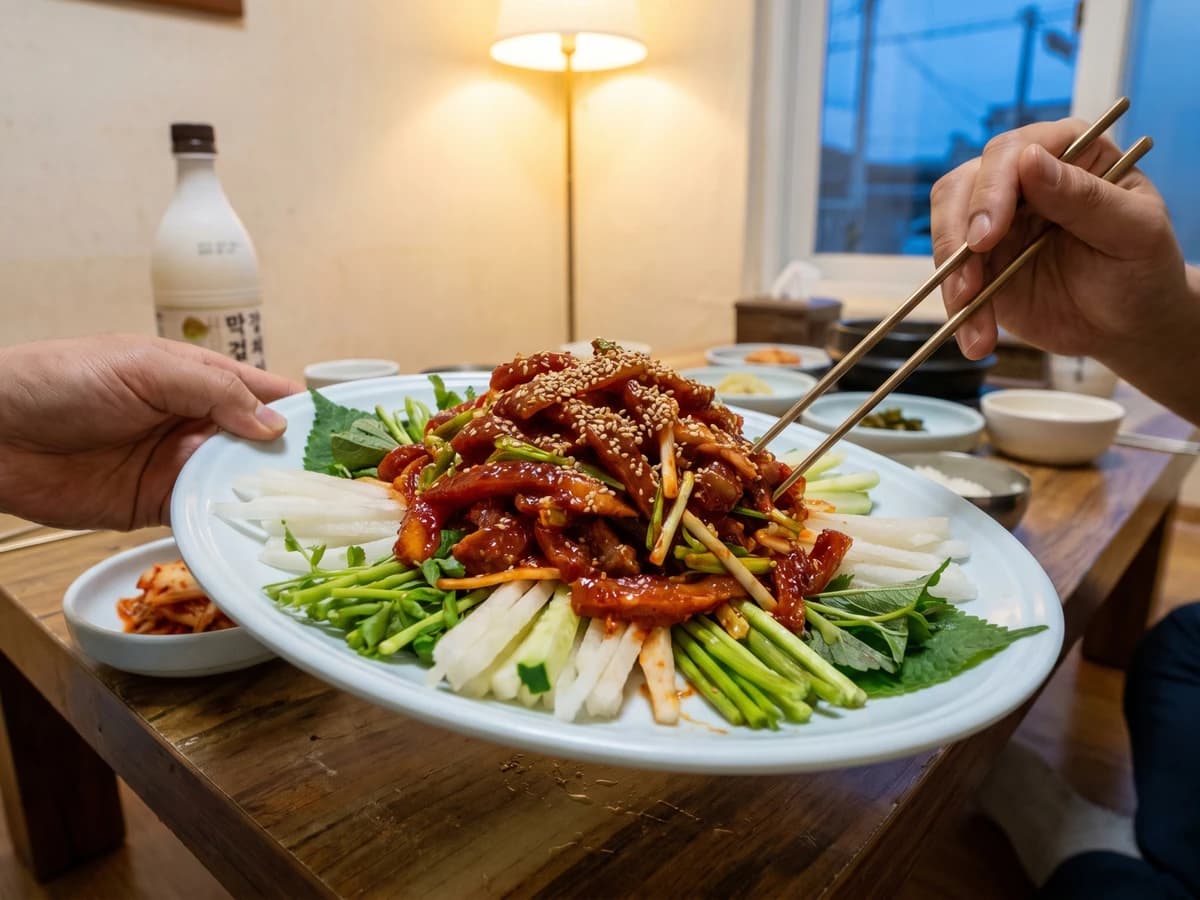 Gaori-hoe-muchim (Spicy Stingray Salad) - Chef Jeong-sun