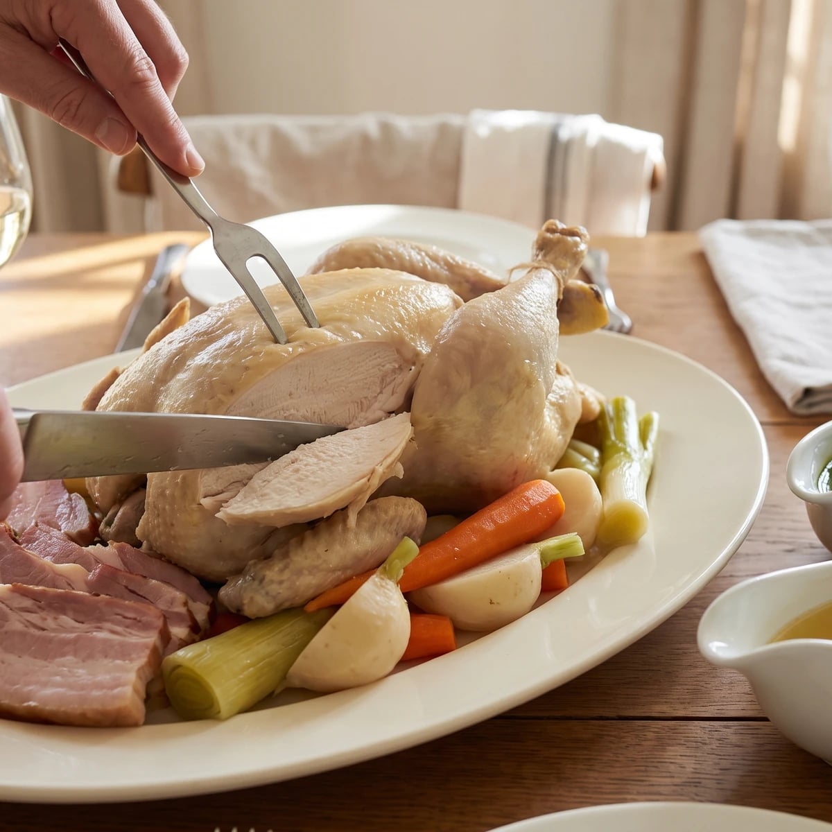 Poularde Bouillie à l’Anglaise