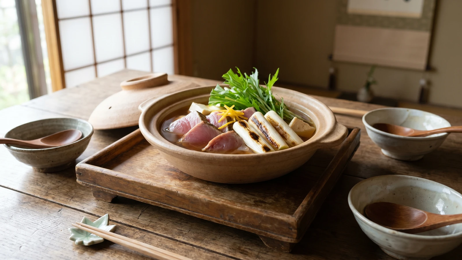 Edo Tuna and Leek Hot Pot (ねぎま鍋, Negima Nabe)