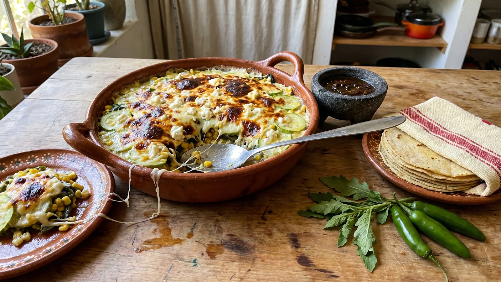 Calabacitas Gratinadas con Quesillo
