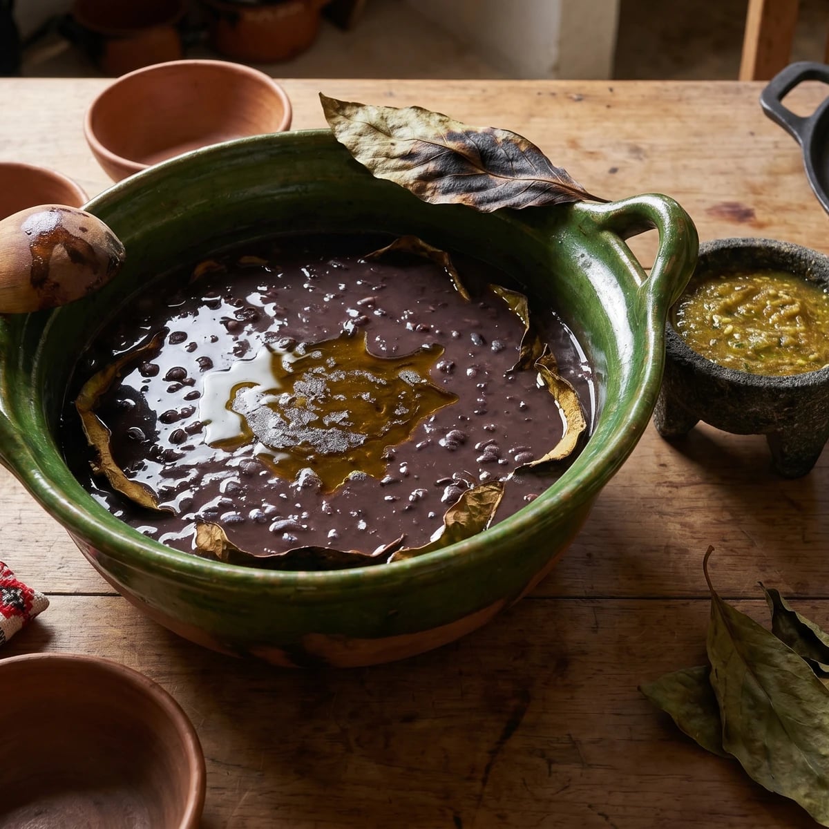 Frijoles de la Olla con Hoja de Aguacate