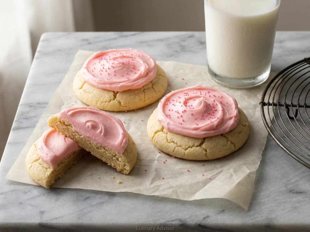 Crumbl-Style Pink Sugar Cookies - Chef Dean
