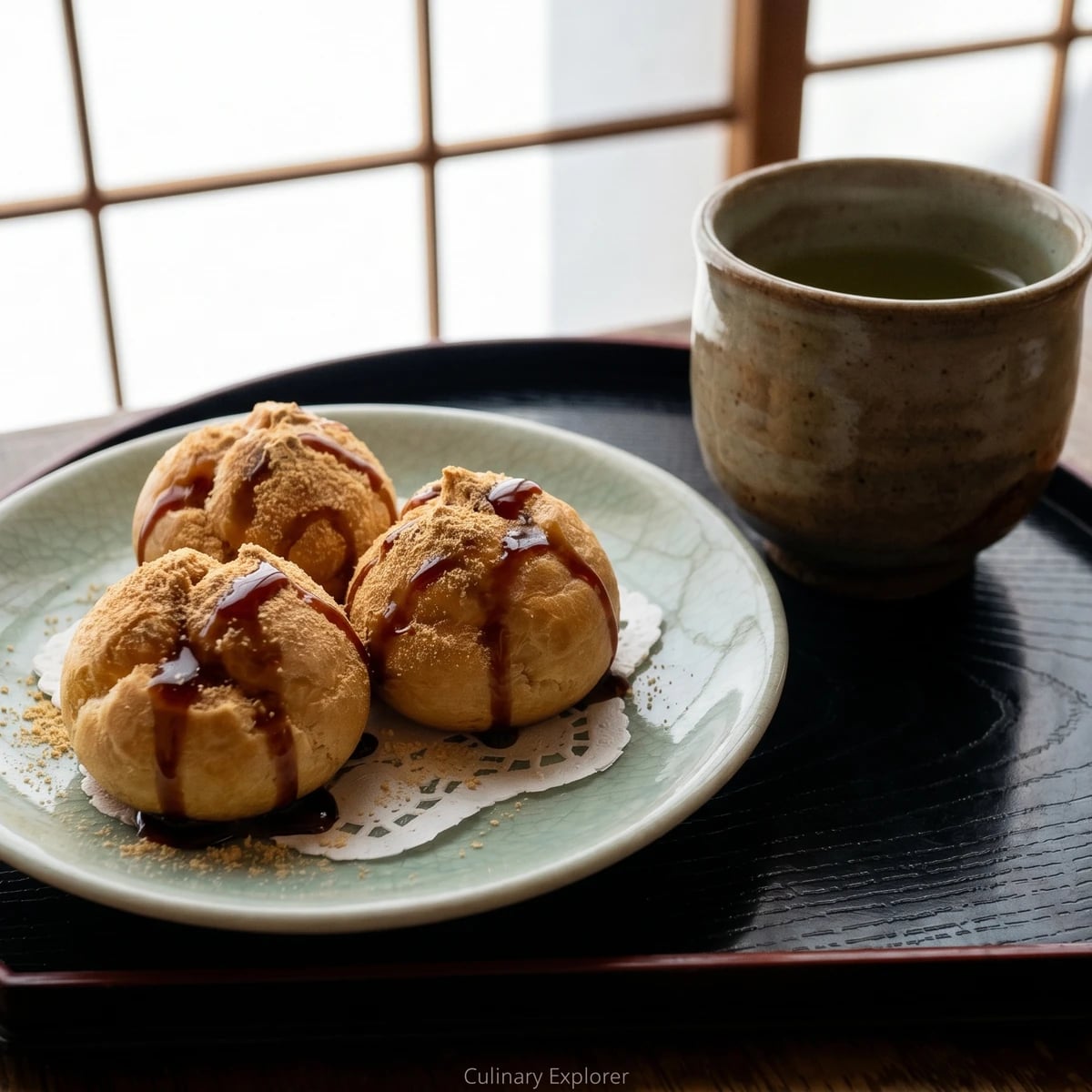 Profiteroles with Kuromitsu and Kinako (プロフィットロール 黒蜜きなこ)