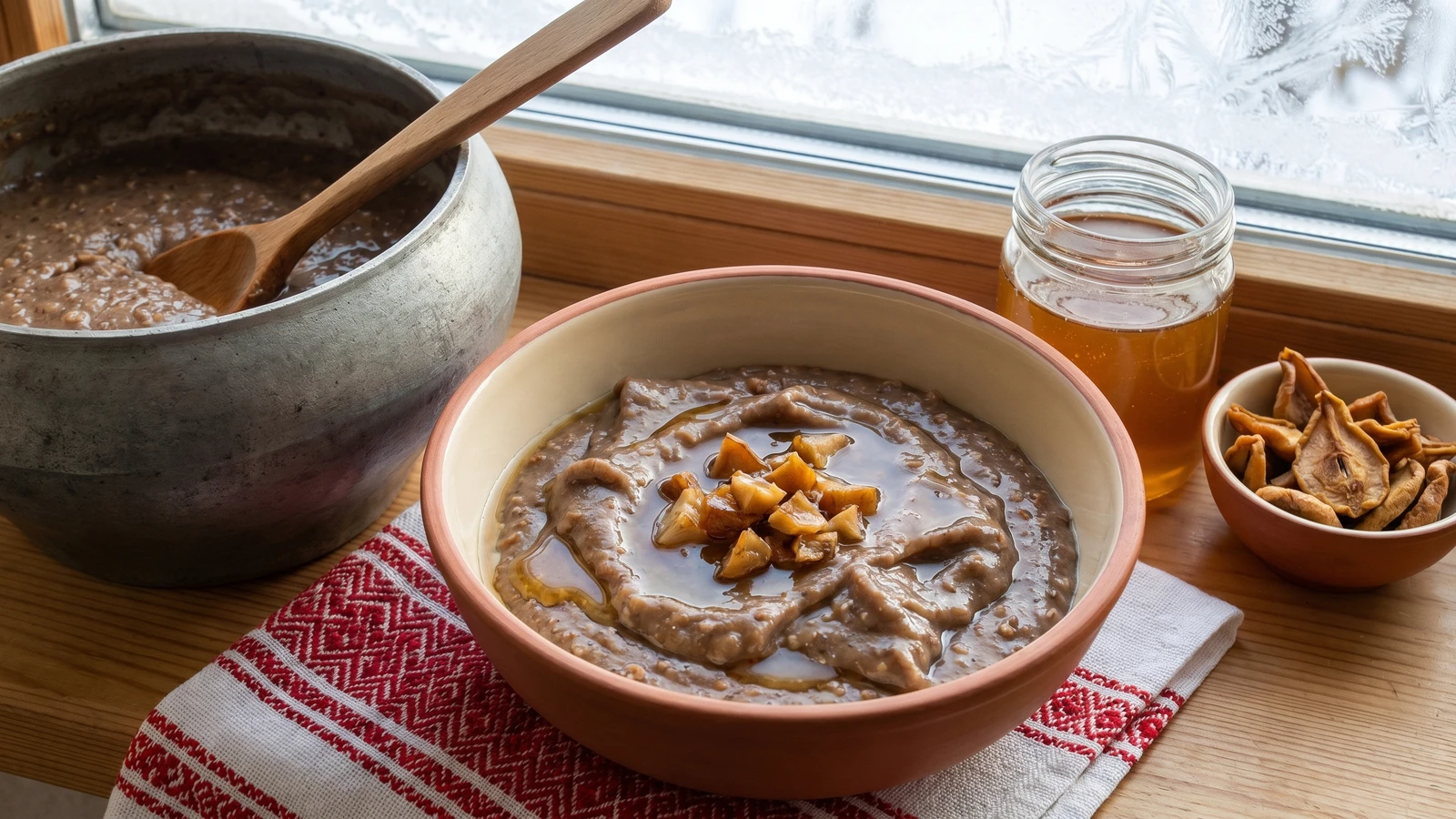 Kvasha (кваша, soured fermented grain pudding)