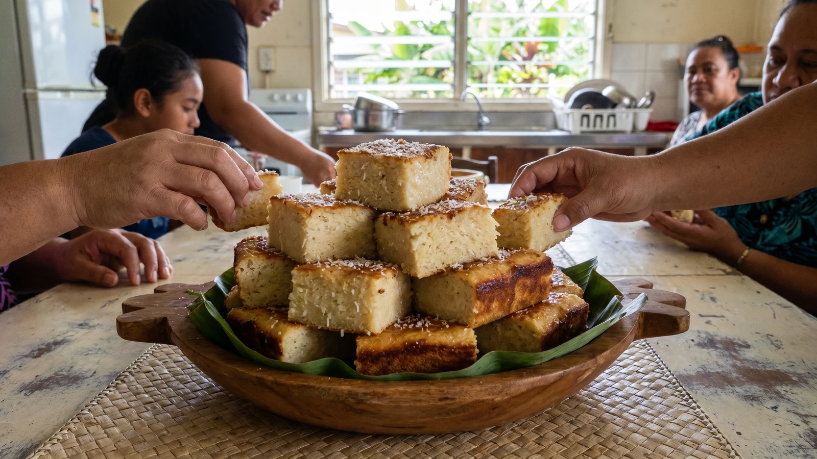 Touʻkutu (Tongan Cassava Coconut Bread)