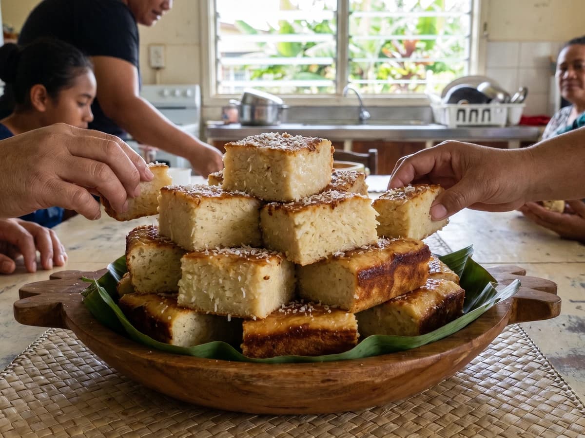 Touʻkutu (Tongan Cassava Coconut Bread)