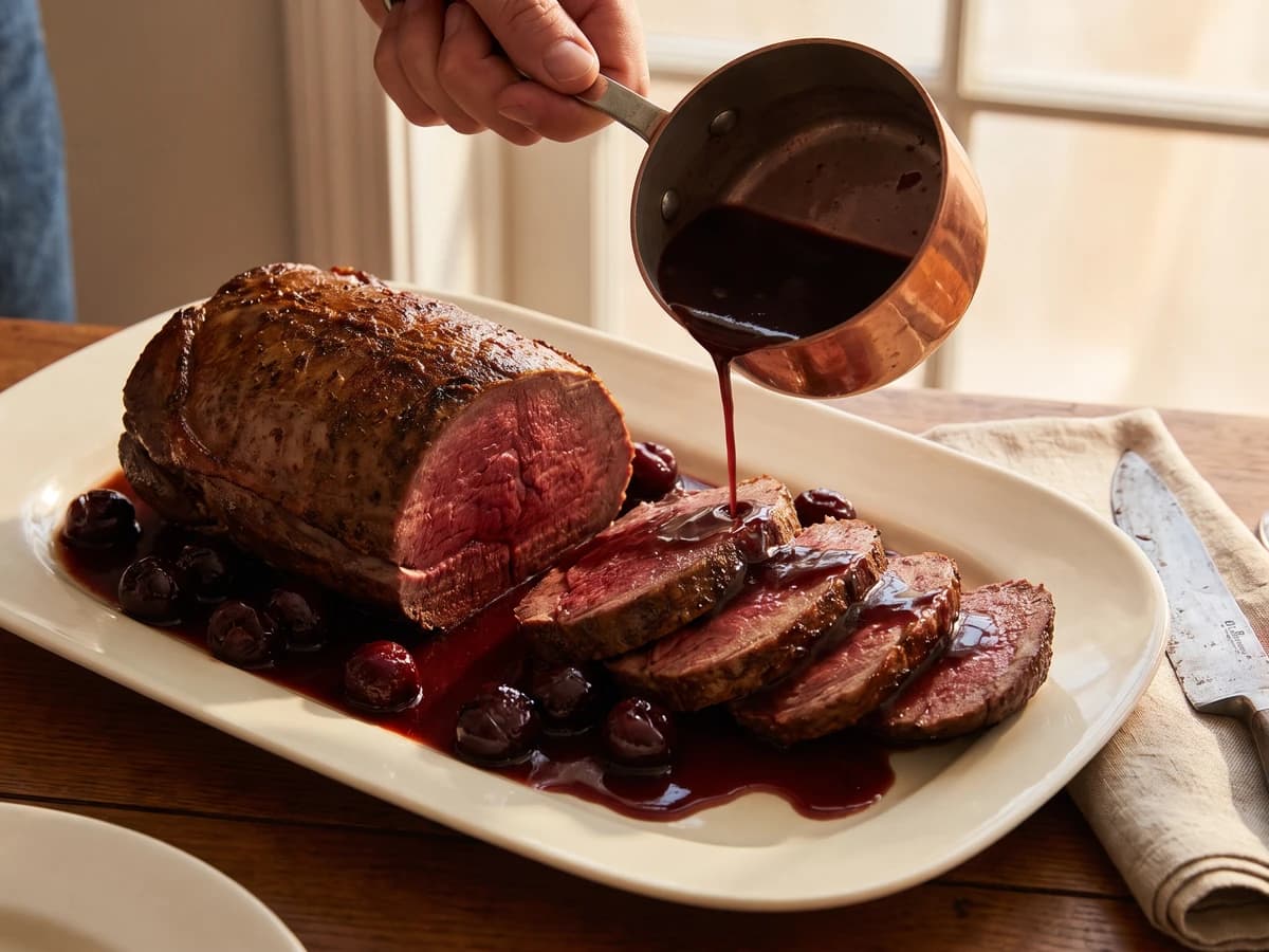 Selle de Chevreuil aux Cerises - Chef Juliette