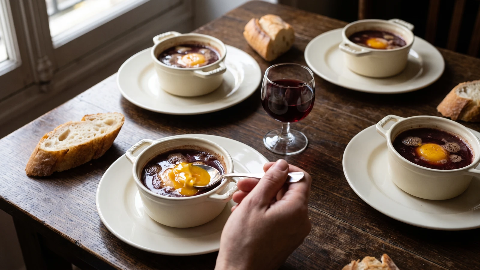 Eggs en Cocotte au Chambertin