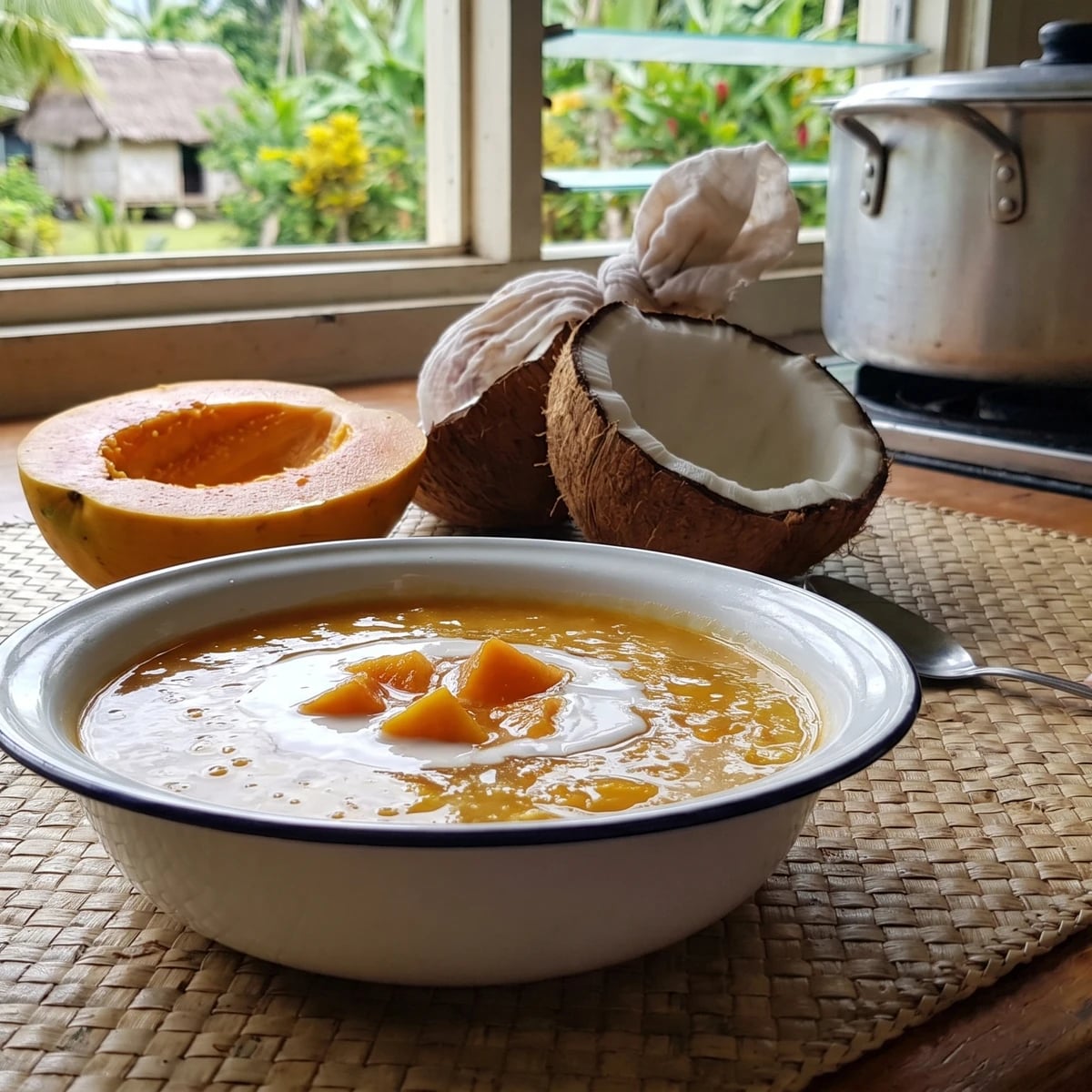 Supoesi (Sāmoan Papaya Soup with Coconut Cream)