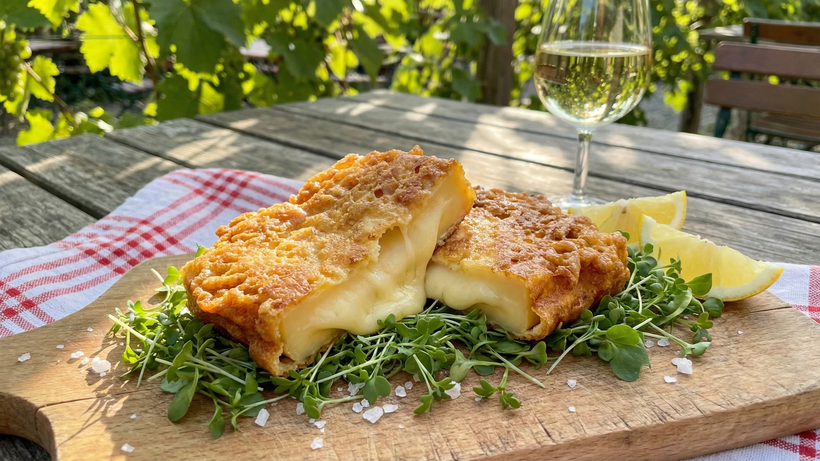 Gebackener Emmentaler im Bierteig