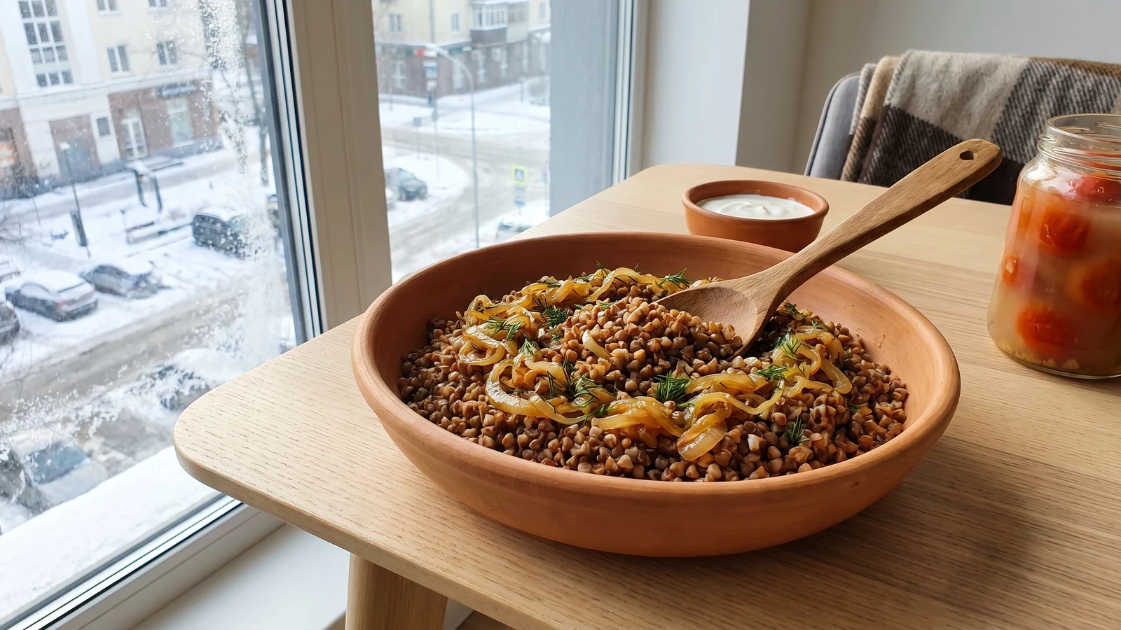 Hrechka z Tsybuleyu (гречка з цибулею, onion buckwheat)