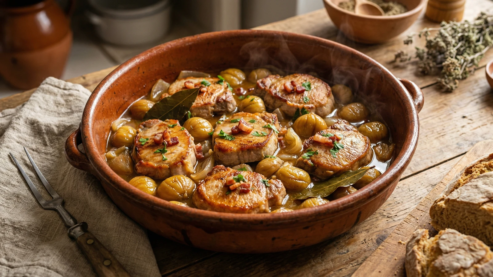 Lombo de Porco com Castanhas