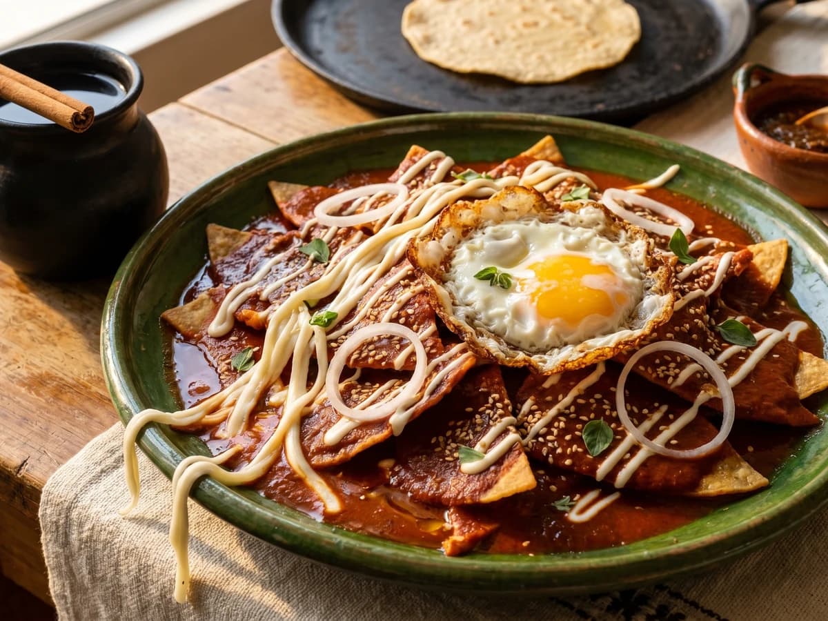 Chilaquiles en Mole Coloradito - Chef Lupita