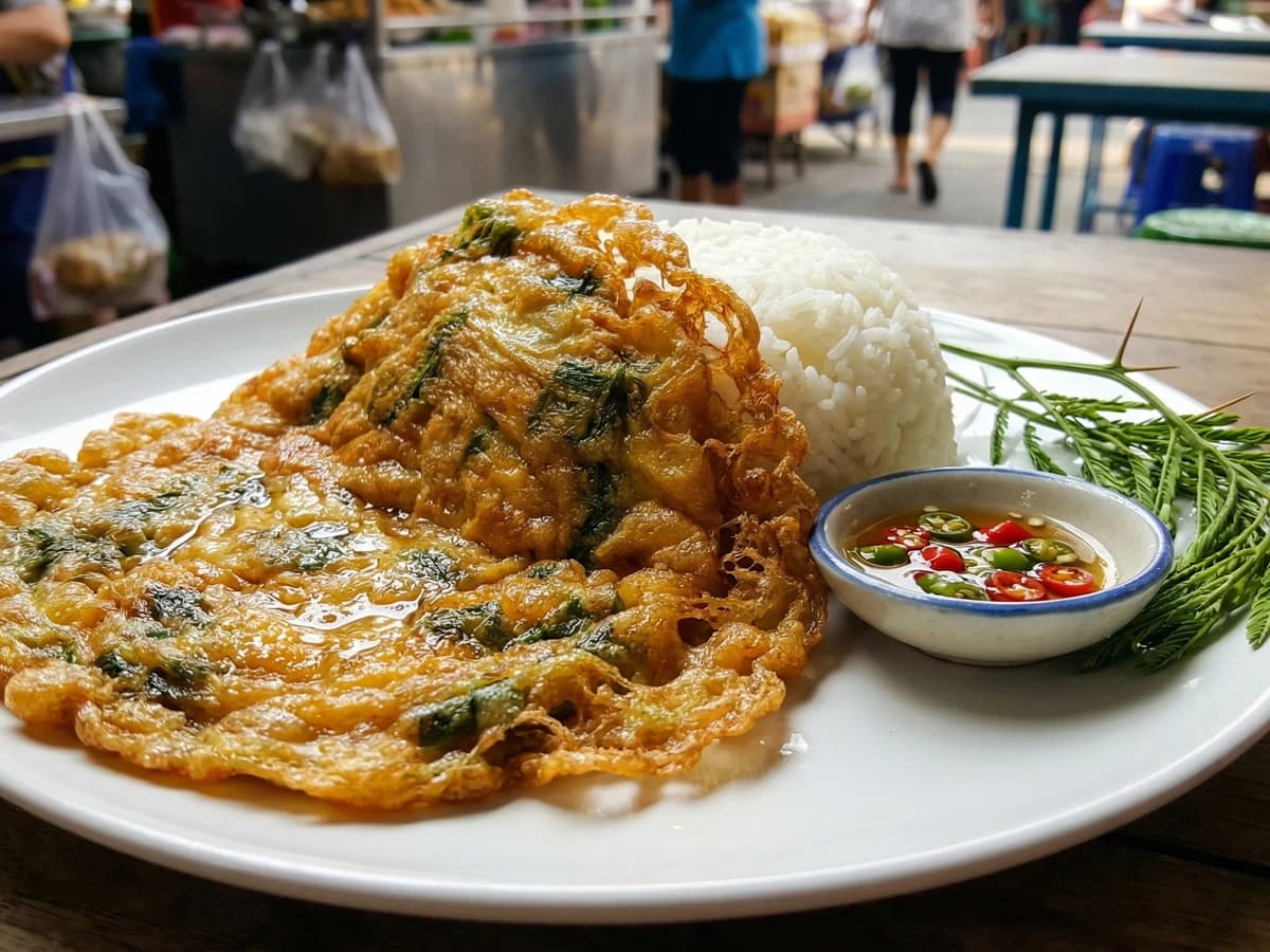 Southern Cha-Om Omelet (Kai Jiaw Cha-Om)